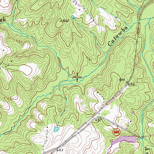 Topographic Map of Birch Creek, VA