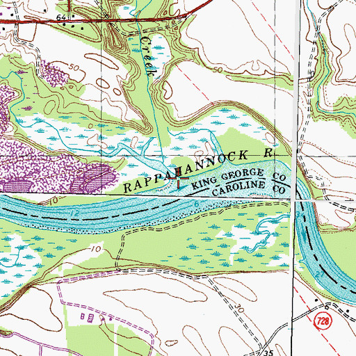 Topographic Map of Birchwood Run, VA