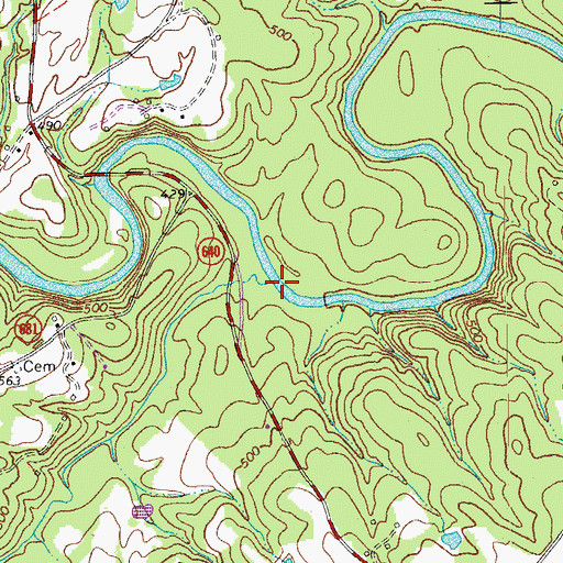 Topographic Map of Bird Creek, VA