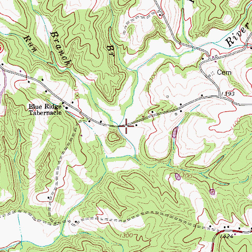 Topographic Map of Birds Branch, VA