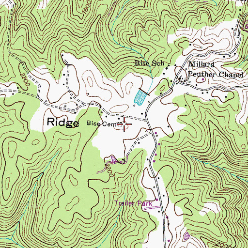 Topographic Map of Bise Cemetery, VA