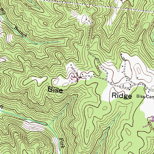 Topographic Map of Bise Ridge, VA