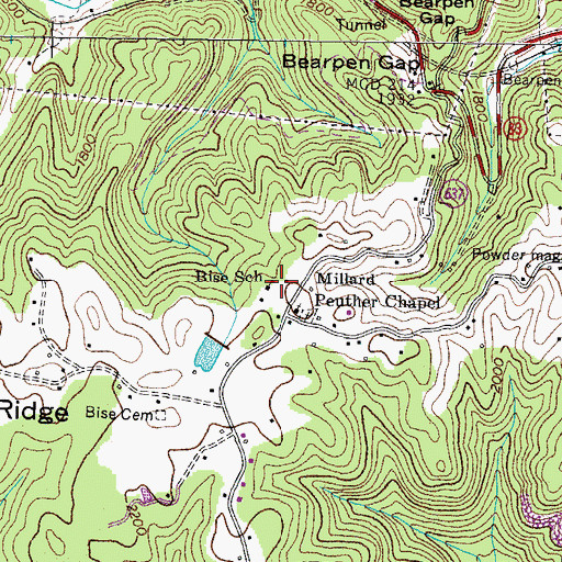 Topographic Map of Bise School, VA