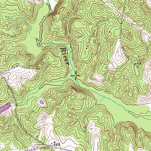 Topographic Map of Bishop Creek, VA