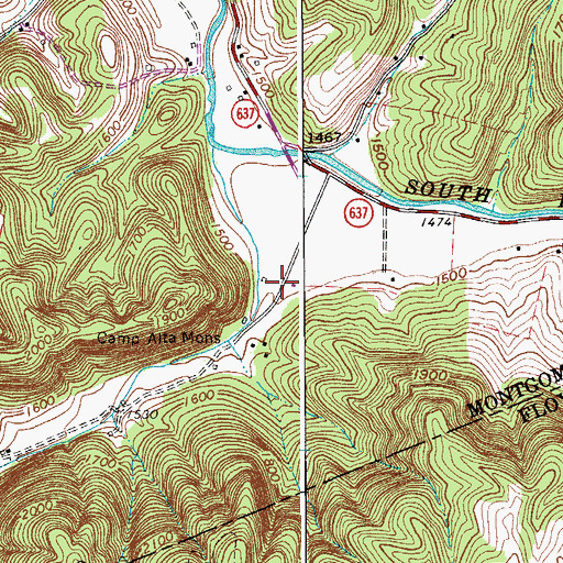Topographic Map of Bishop Hollow, VA
