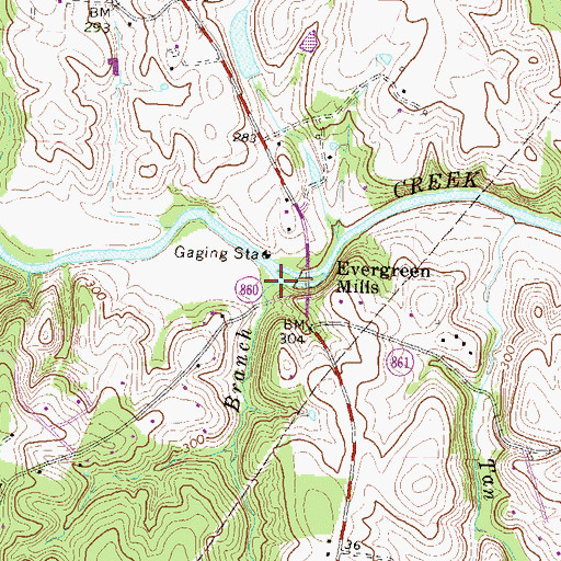 Topographic Map of Black Branch, VA