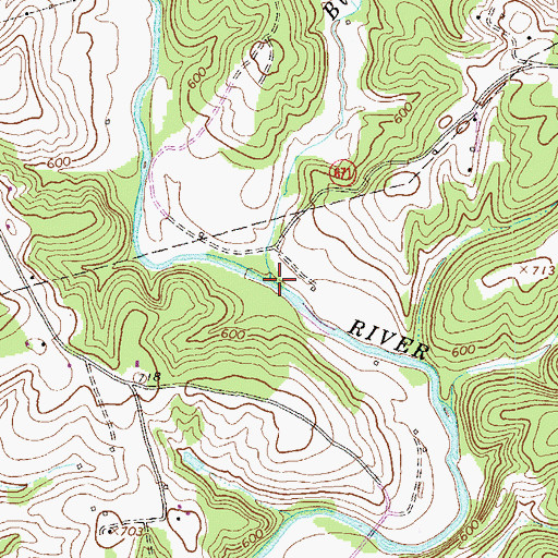 Topographic Map of Black Creek, VA