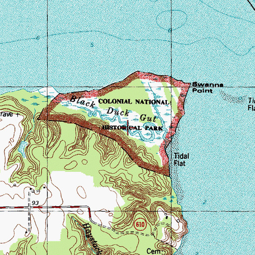 Topographic Map of Black Duck Gut, VA