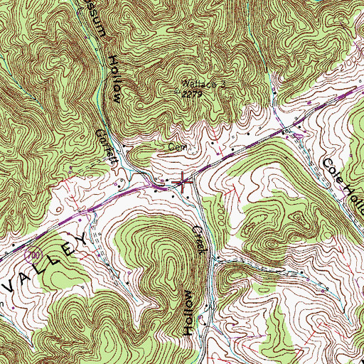 Topographic Map of Black Hollow, VA