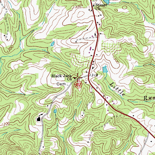 Topographic Map of Black Jack Church, VA