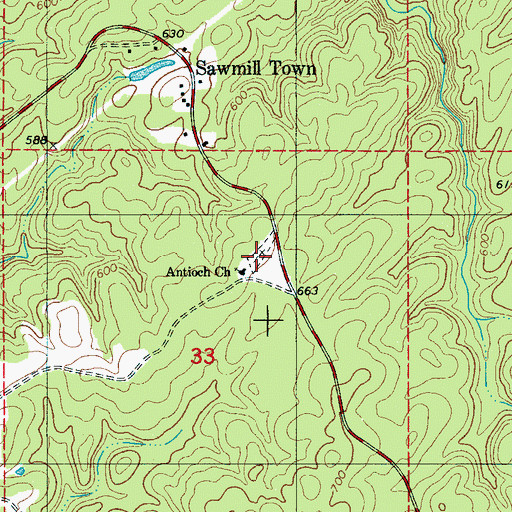 Topographic Map of Antioch Cemetery Number 2, AL