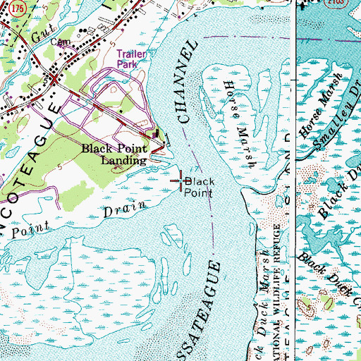 Topographic Map of Black Point, VA