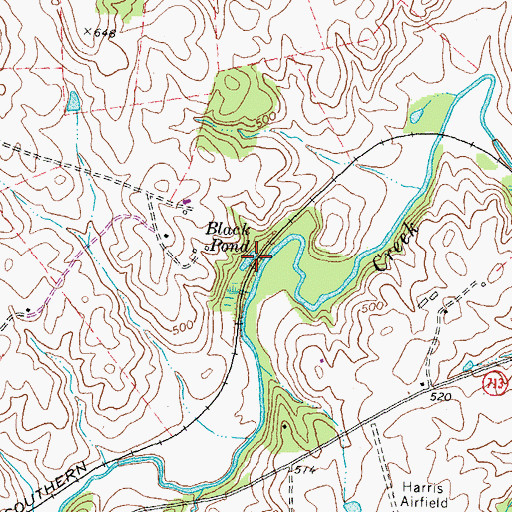 Topographic Map of Black Pond, VA