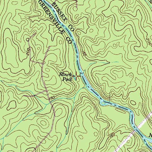 Topographic Map of Black Pool, VA