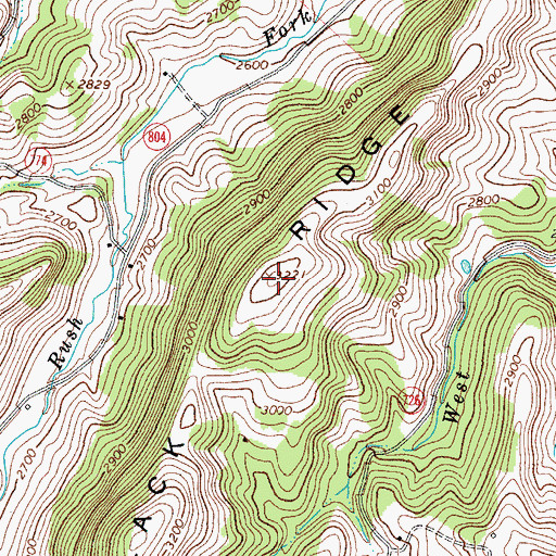 Topographic Map of Black Ridge, VA