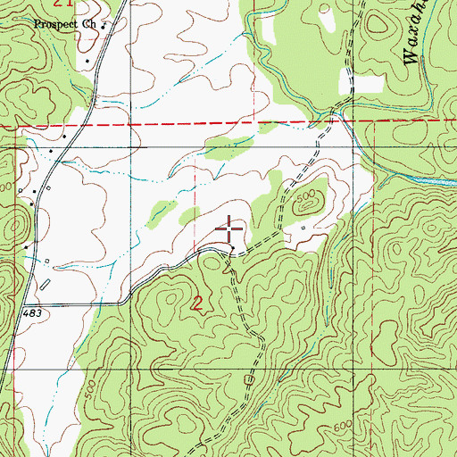 Topographic Map of Armstrong Cemetery, AL