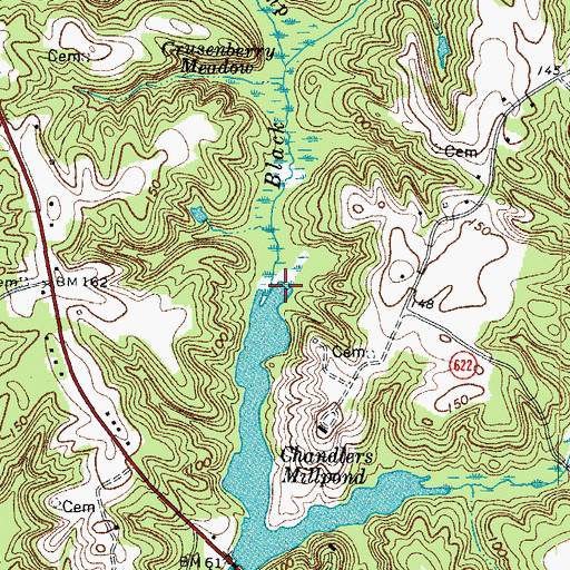 Topographic Map of Black Swamp, VA