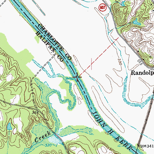 Topographic Map of Black Walnut Creek, VA
