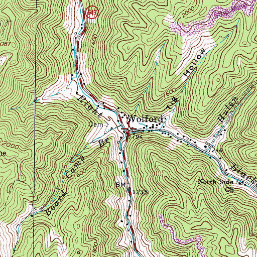 Topographic Map of Blackey Fork, VA