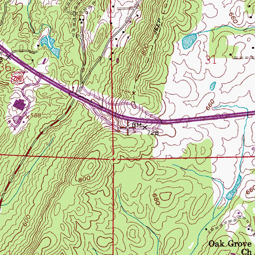 Topographic Map of Bailey Gap, AL