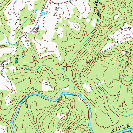 Topographic Map of Blacks Creek, VA