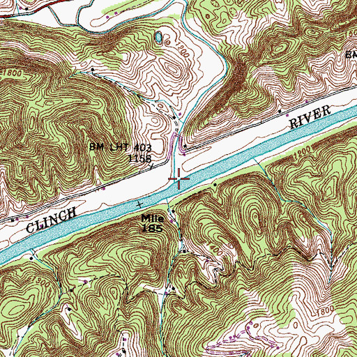 Topographic Map of Blackwater Creek, VA