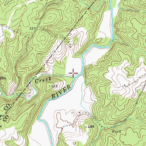 Topographic Map of Blackwater Creek, VA