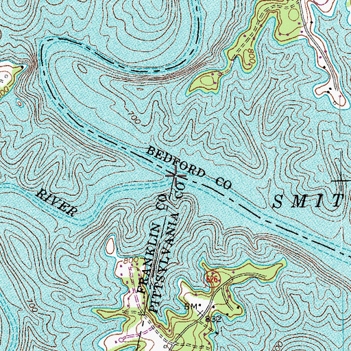 Topographic Map of Blackwater River, VA