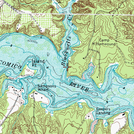 Topographic Map of Blackwells Creek, VA