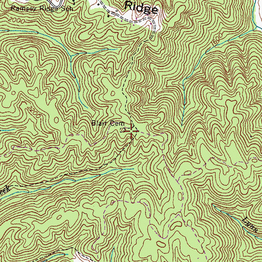Topographic Map of Blair Cemetery, VA