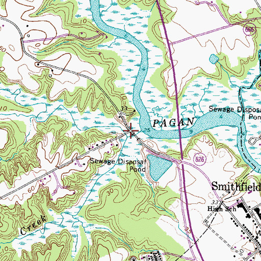 Topographic Map of Blairs Creek, VA