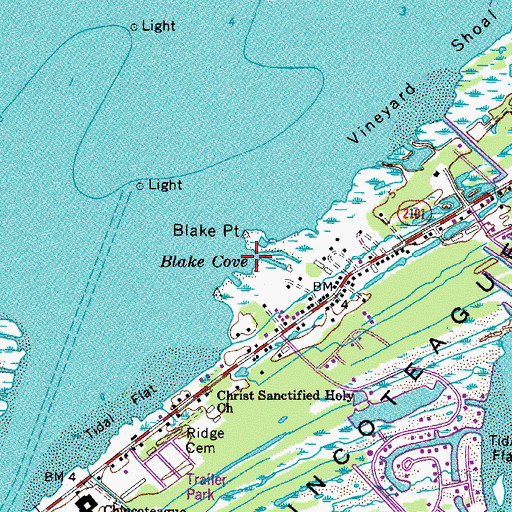Topographic Map of Blake Cove, VA
