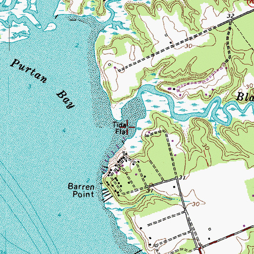 Topographic Map of Bland Creek, VA