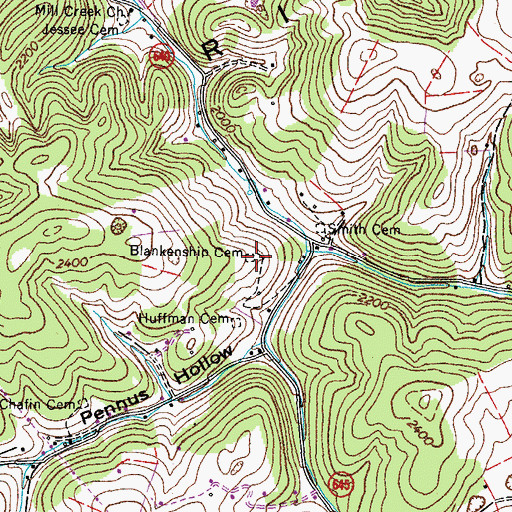 Topographic Map of Blankenship Cemetery, VA