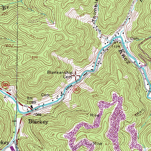 Topographic Map of Blankenship Cemetery, VA
