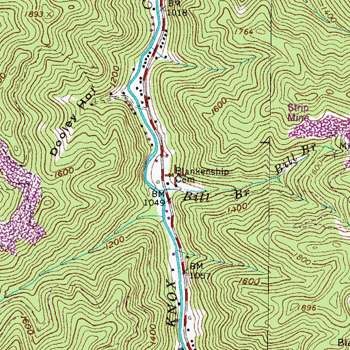 Topographic Map of Blankenship Cemetery, VA