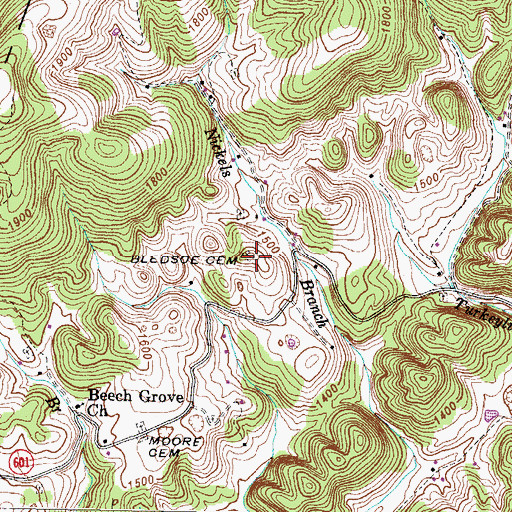 Topographic Map of Bledsoe Cemetery, VA