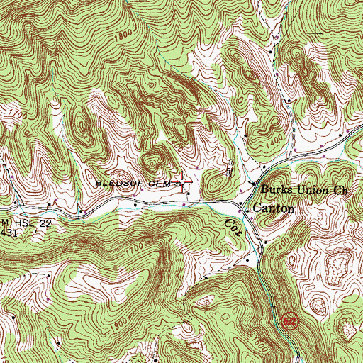 Topographic Map of Bledsoe Cemetery, VA