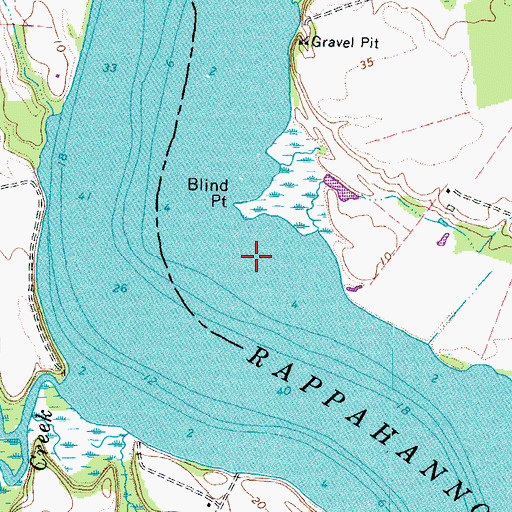 Topographic Map of Blind Point, VA