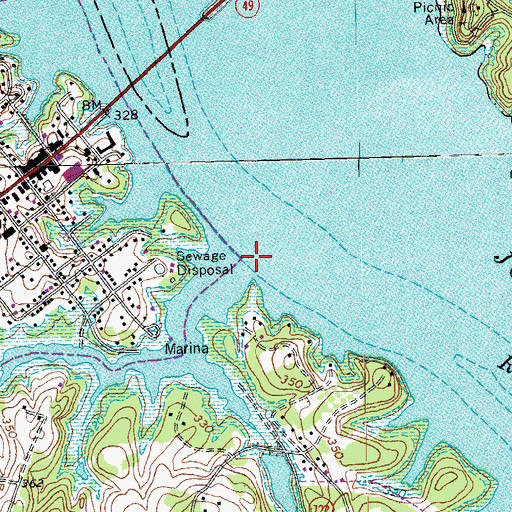Topographic Map of Blue Creek, VA