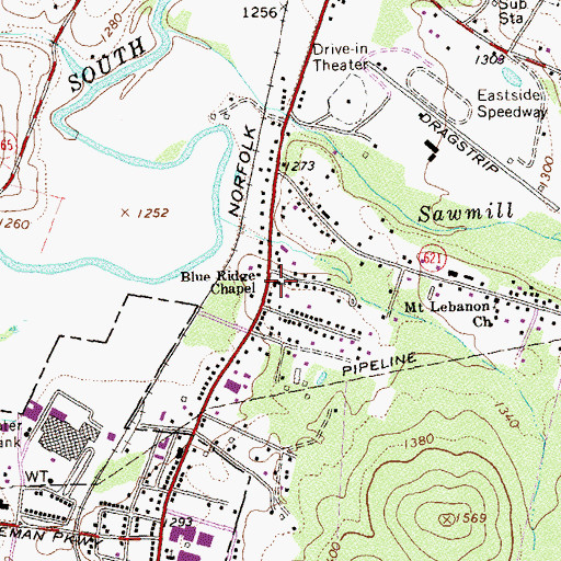 Topographic Map of Blue Ridge Chapel, VA