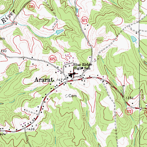 Topographic Map of Blue Ridge Elementary School, VA