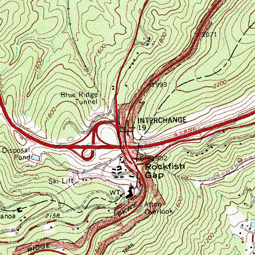 Topographic Map of Blue Ridge Tunnel, VA
