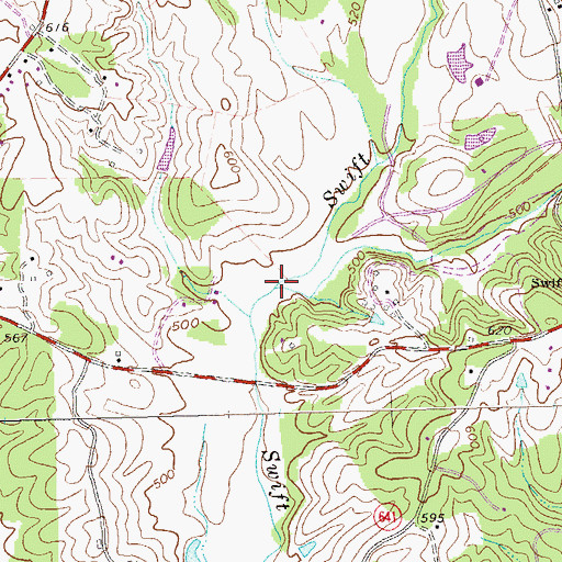 Topographic Map of Blue Run, VA