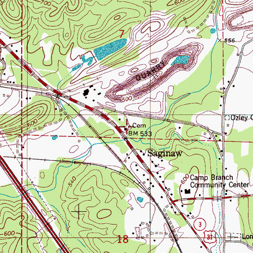 Topographic Map of Black Cemetery, AL