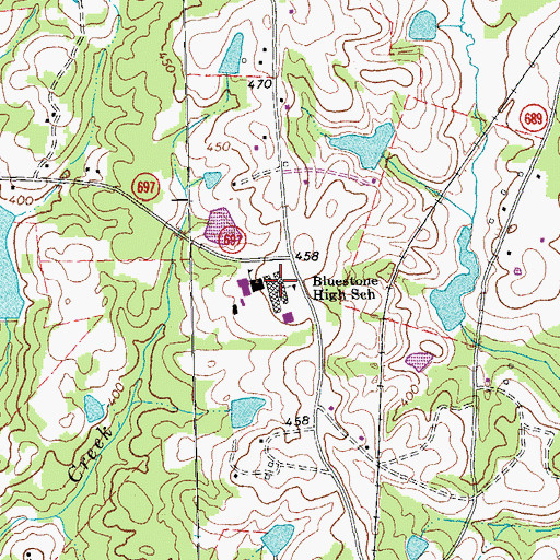 Topographic Map of Bluestone High School, VA