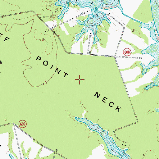 Topographic Map of Bluff Point Neck, VA