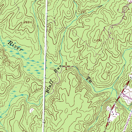 Topographic Map of Bluff Run, VA