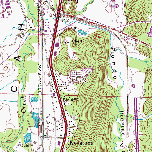 Topographic Map of Blueberry Estates, AL