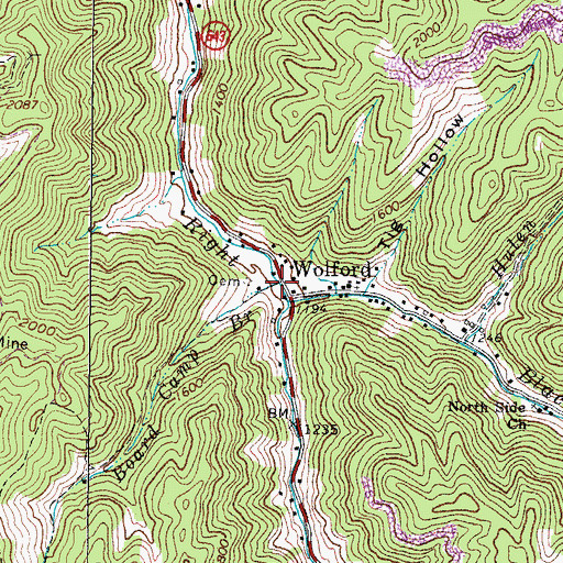 Topographic Map of Board Camp Branch, VA